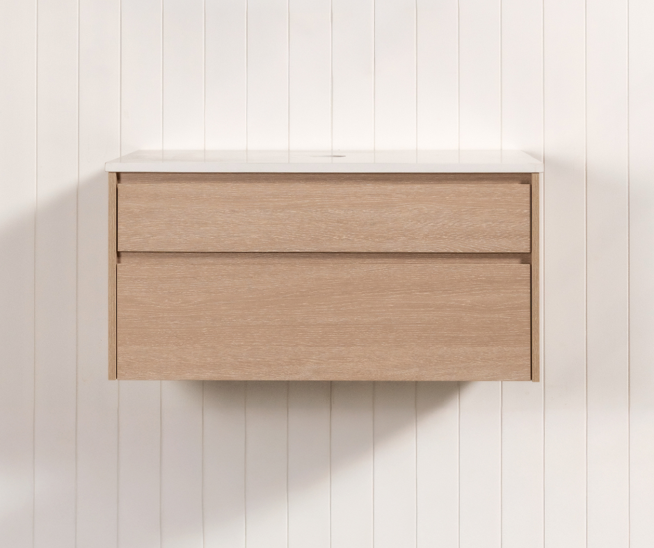 Coastal Oak Vanity (900mm) · 1 in Stock — Available Now · Ready to Ship